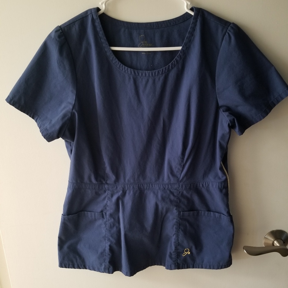 Jaanuu Peplum scrub top Navy Blue